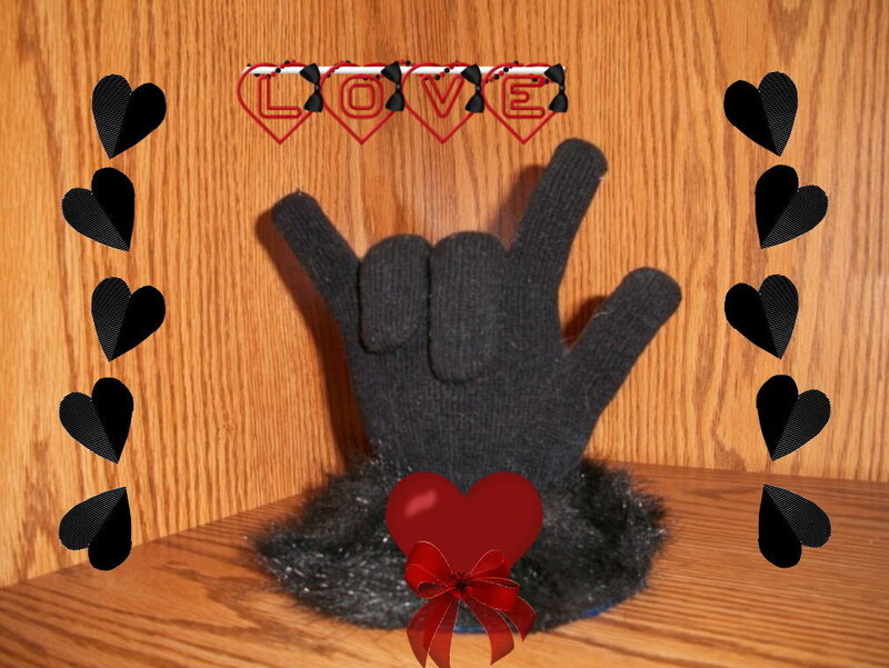 Black Glove Hand Gesture