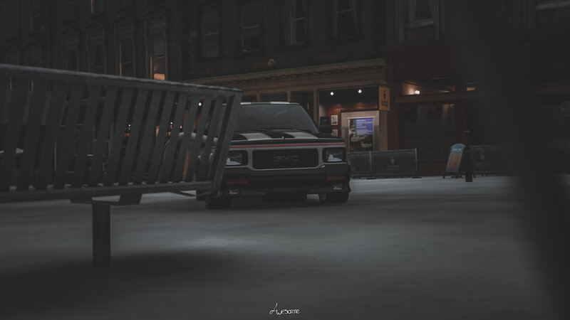 Black Gmc Truck — Gray