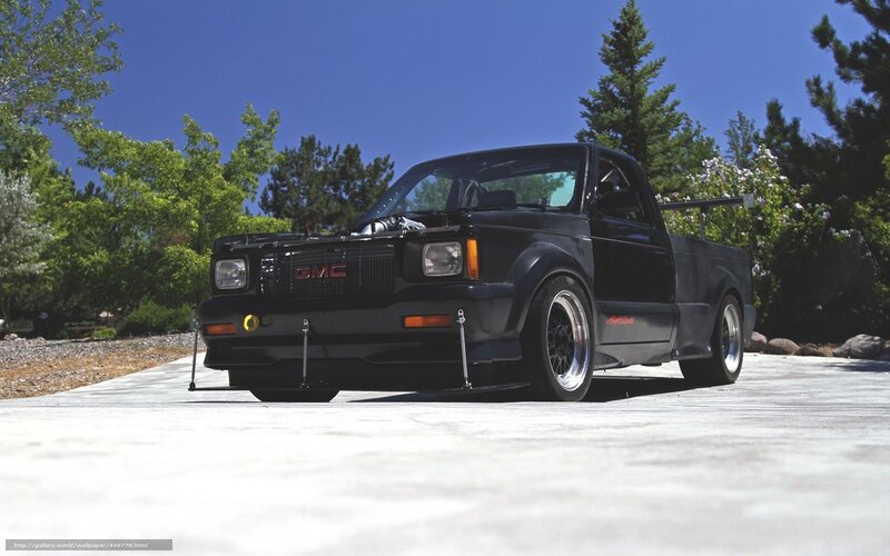 black gmc truck on display