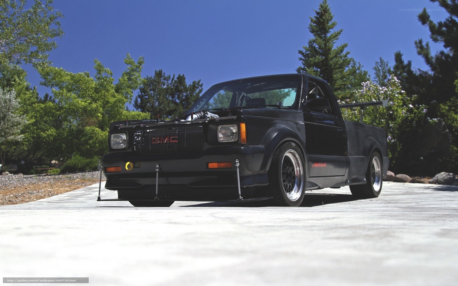 black gmc truck on display