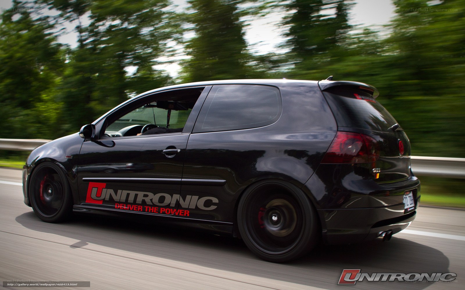 black golf gti in motion