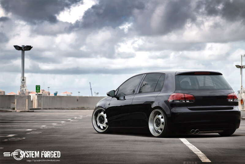Black Golf in parking lot
