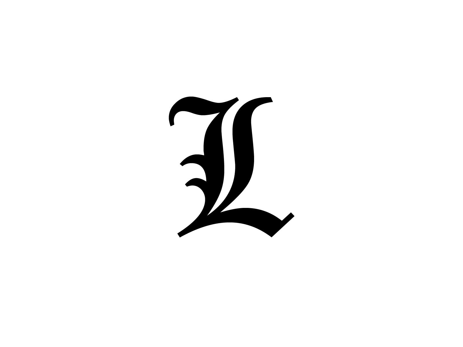 black gothic letter L