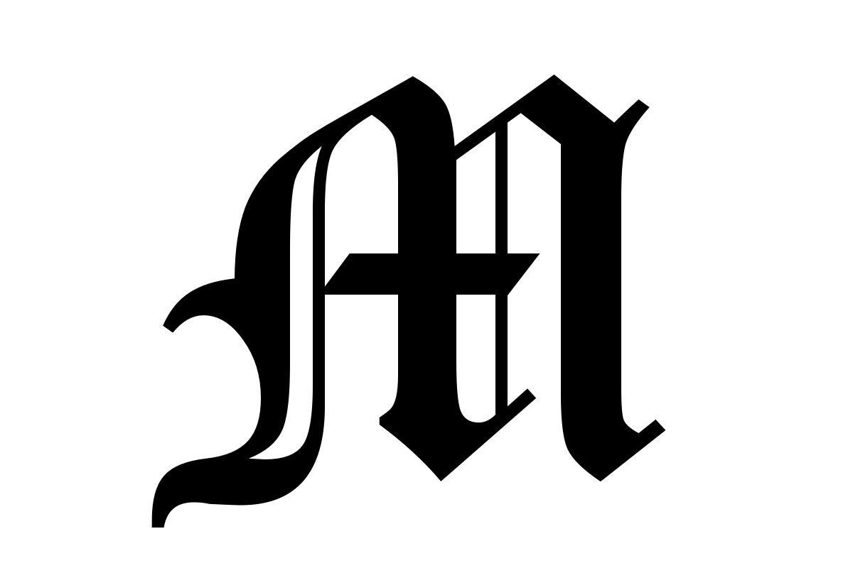 black gothic letter M