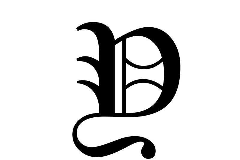 black gothic letter p