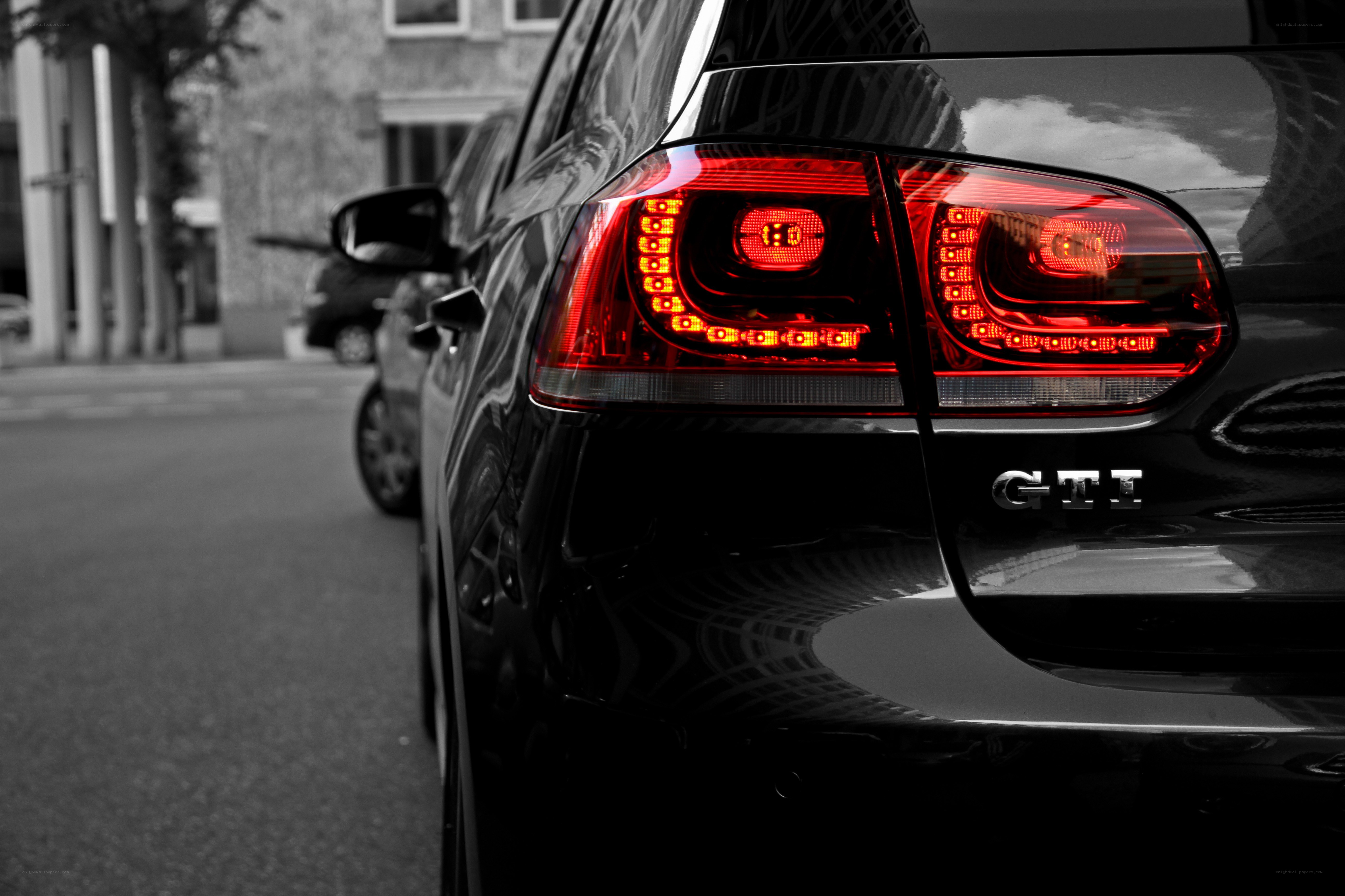 Black GTI car rear view