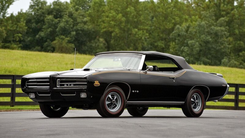 black gto convertible classic car