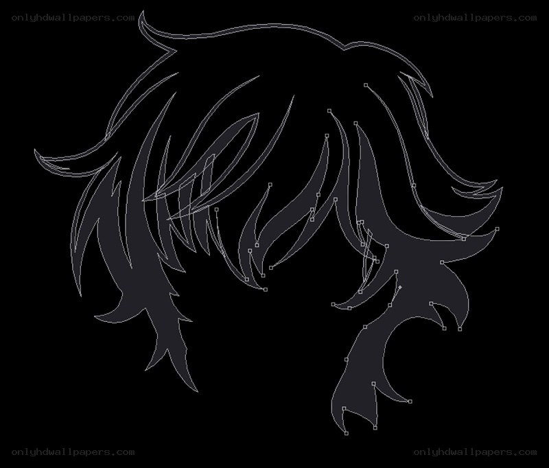 black hair outline design