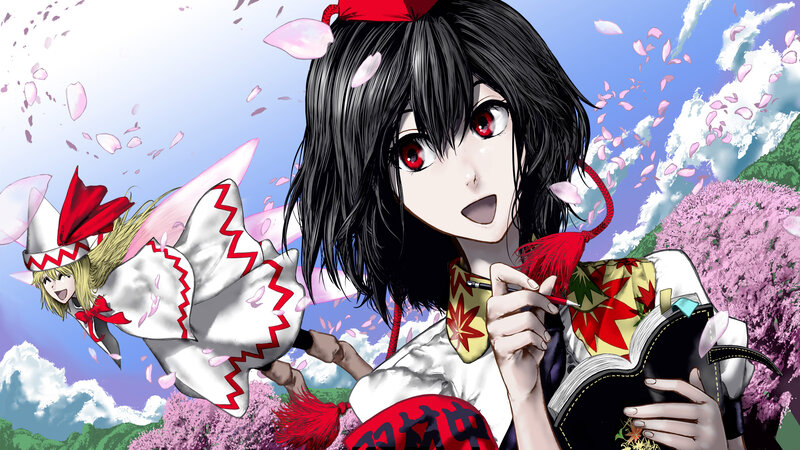 Black-haired Girl with Red Eyes