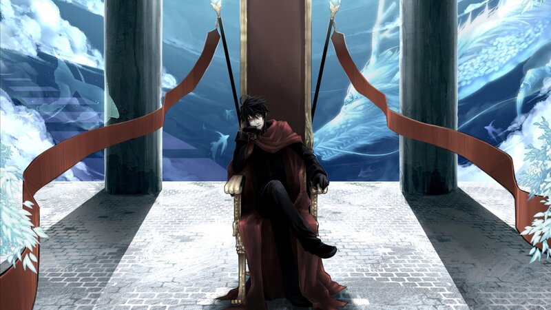 Black-haired Man on Throne — Blue