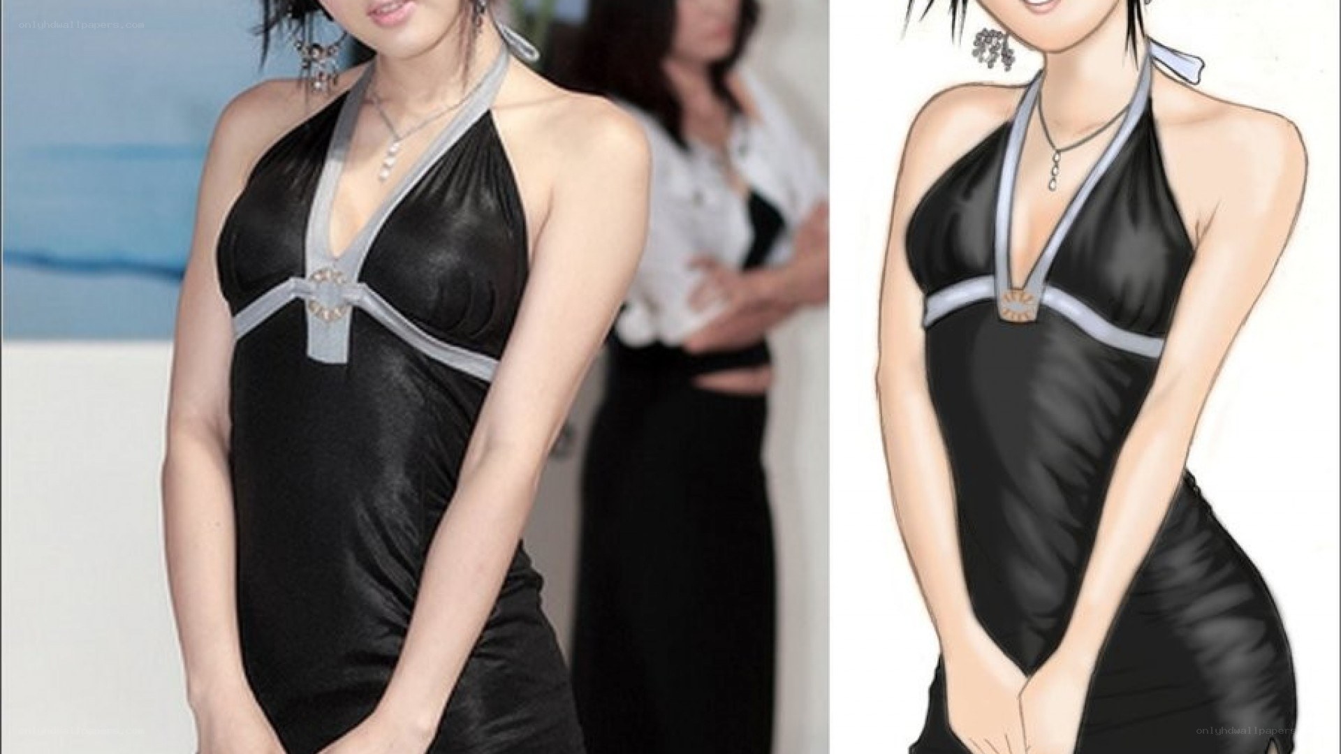 Black halter dress comparison