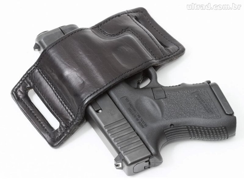 Black Handgun in Holster — Neutral