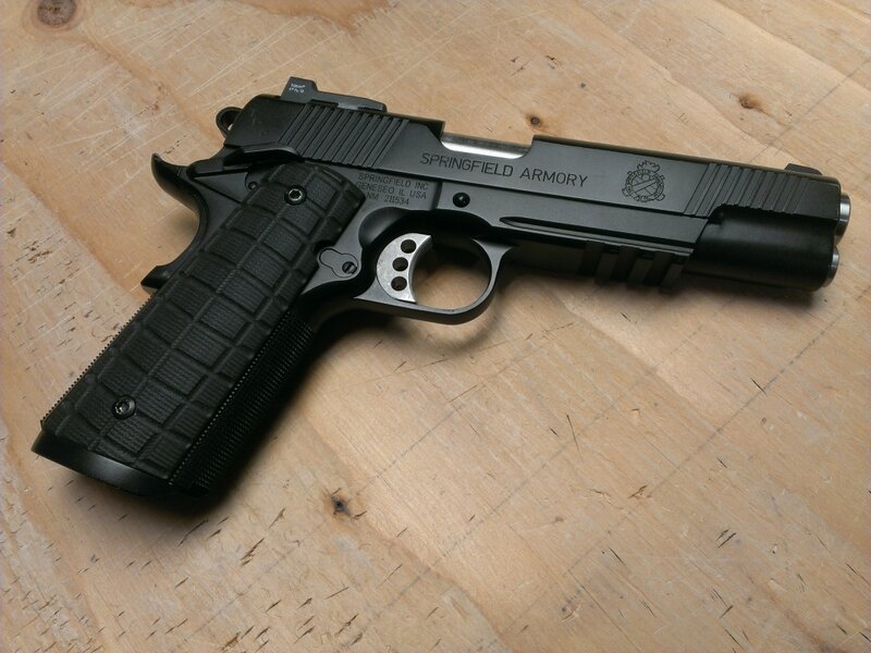 Black Handgun on Wood — Neutral, Photograph