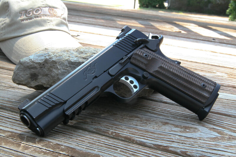 Black Handgun on Wood — Neutral