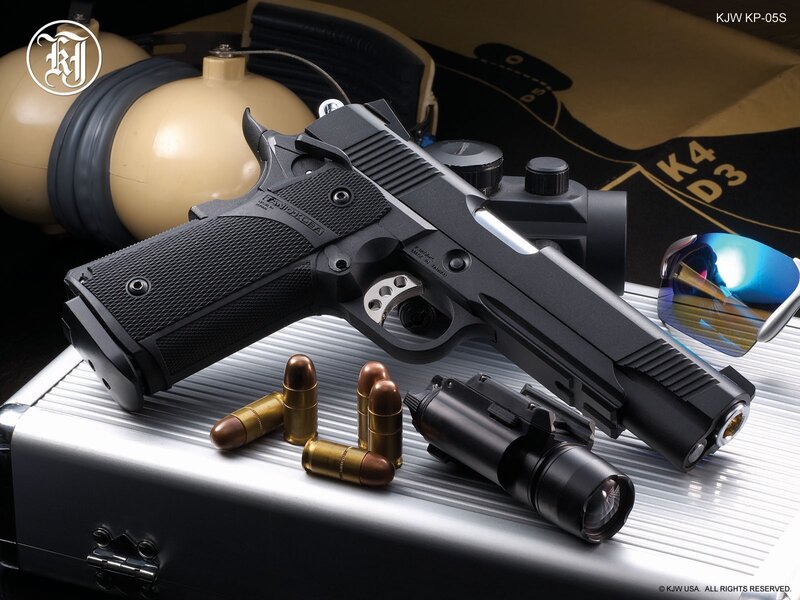 Black Handgun with Accessories — Dramatic, Photograph, Ammunition