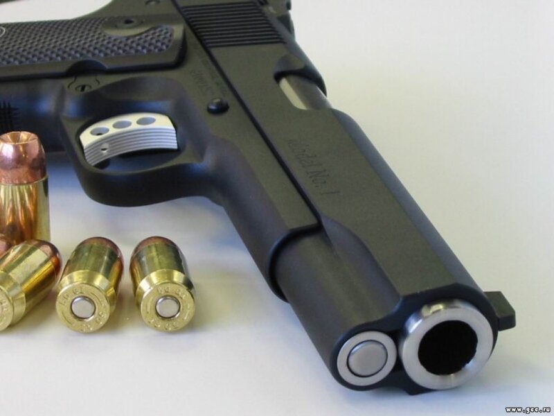 Black Handgun with Bullets — Neutral, Photograph