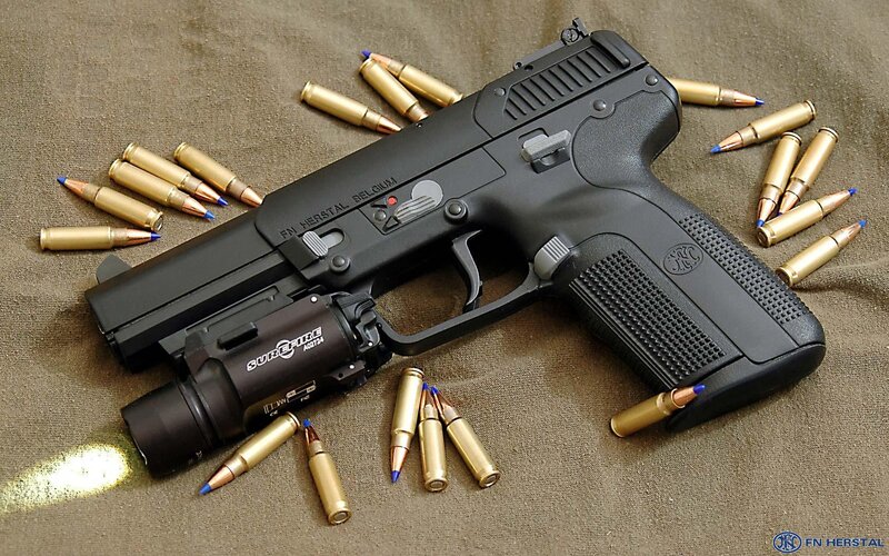 Black Handgun with Bullets — Neutral
