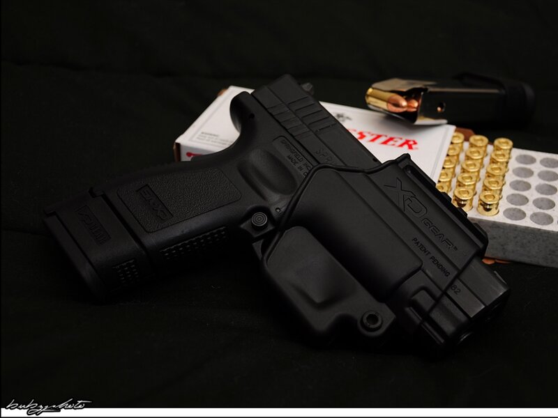 Black Handgun with Magazine — Dramatic