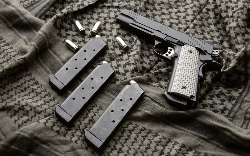 Black Handgun with Magazines