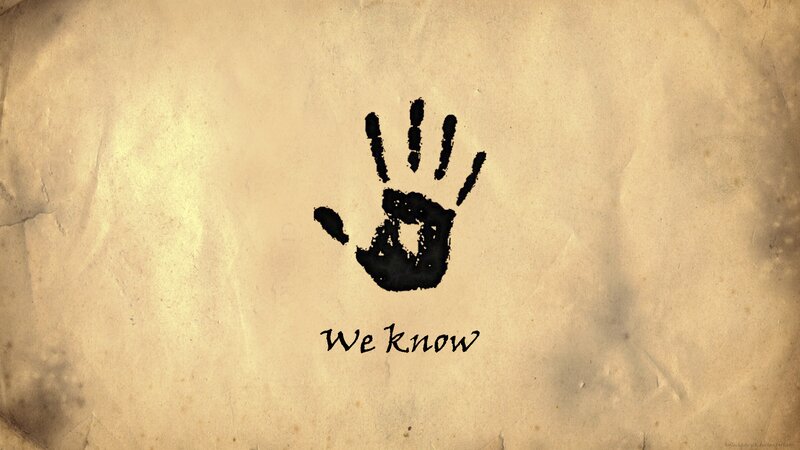 Black Handprint on Paper — Brown, Mysterious