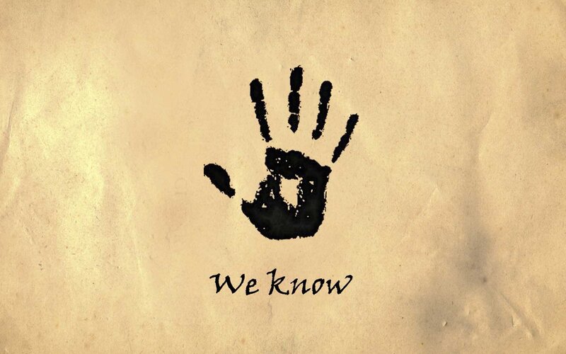 Black Handprint on Paper