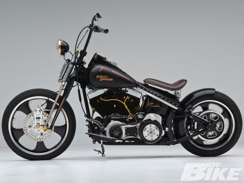 Black Harley-Davidson chopper