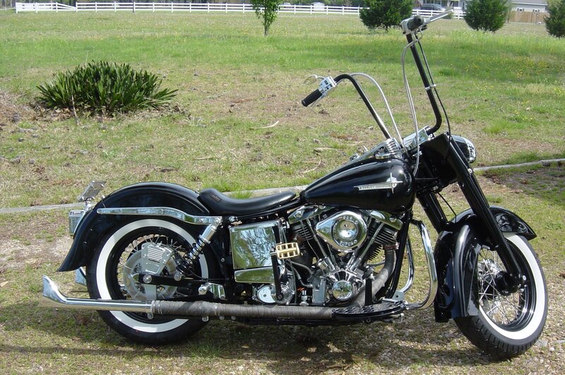 Black Harley-davidson Motorcycle — Calm, Afternoon, Photograph, Grass Field