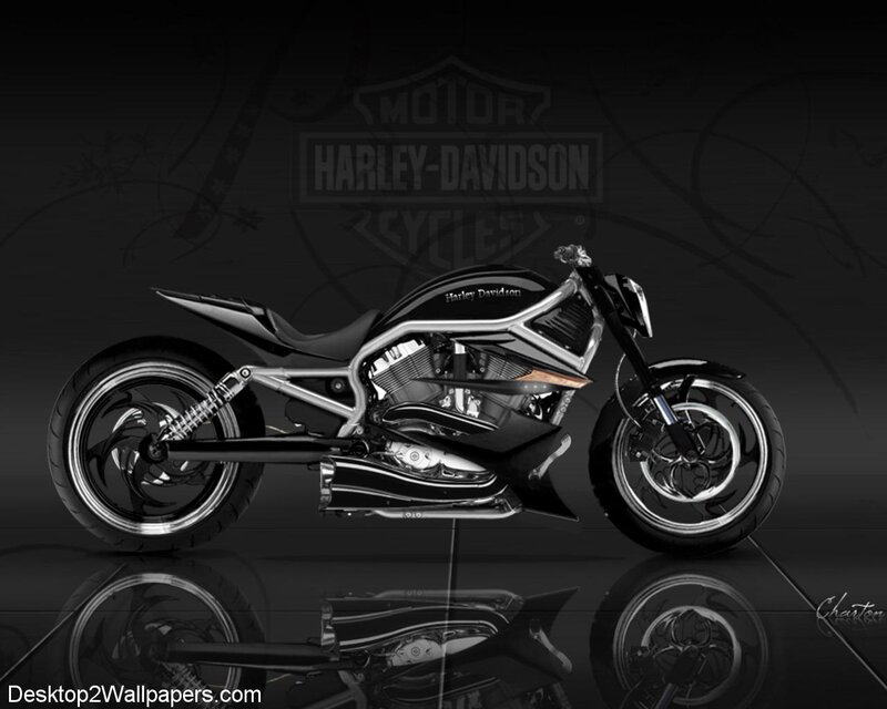 Black Harley-davidson Motorcycle — Dramatic, Digital Art