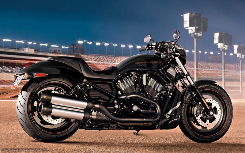 Black Harley-davidson Motorcycle — Dramatic, Night, Photograph, Racetrack