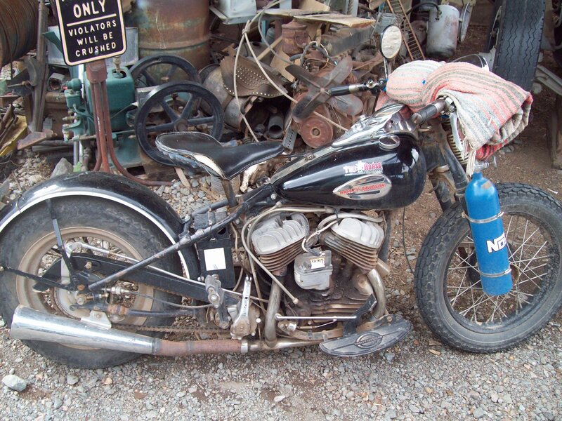 Black Harley-davidson Motorcycle — Dusty, Cluttered