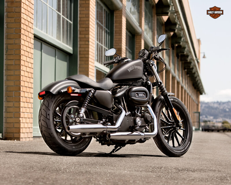 Black Harley-davidson Motorcycle — Industrial, Afternoon