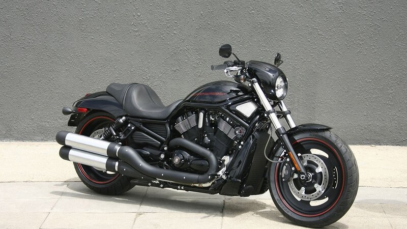 Black Harley-davidson Motorcycle — Neutral, Afternoon, Photograph, Wall, Sidewalk, Exhaust, Gray