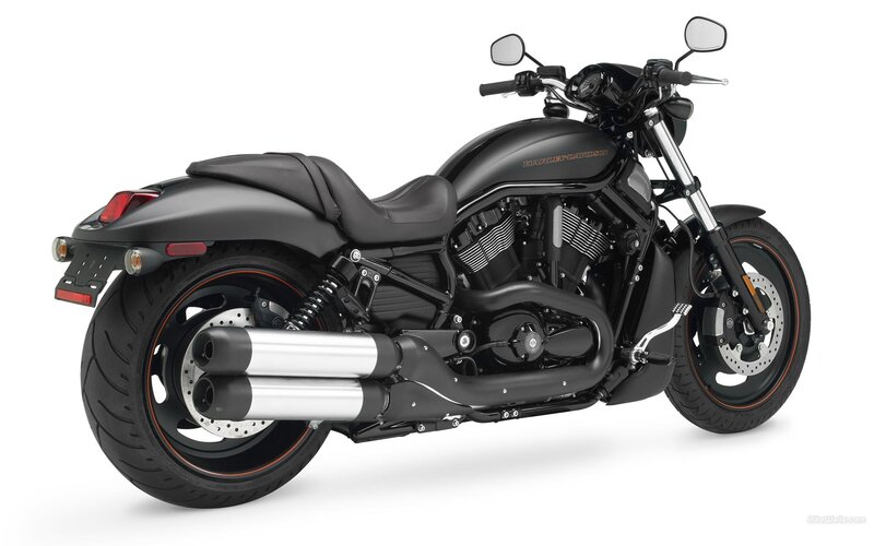 Black Harley-davidson Motorcycle — Neutral, Photograph, Seat, Exhaust Pipes, Wheels, Silver