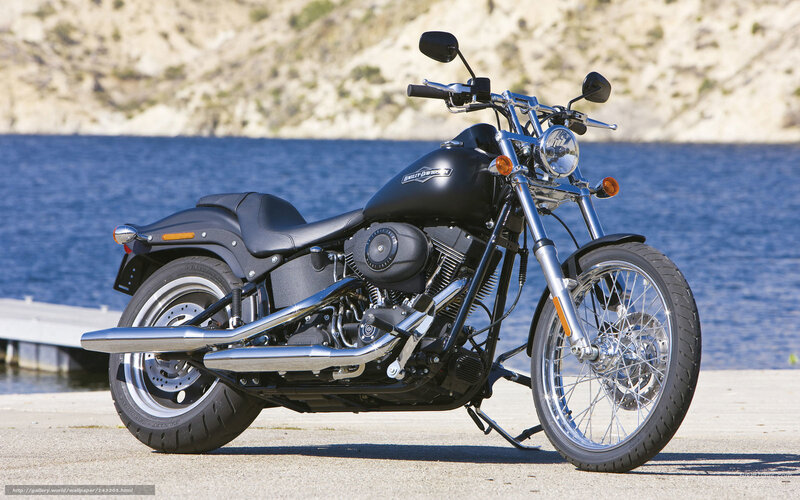Black Harley-davidson Motorcycle — Serene, Afternoon, Photograph, Lake, Dock
