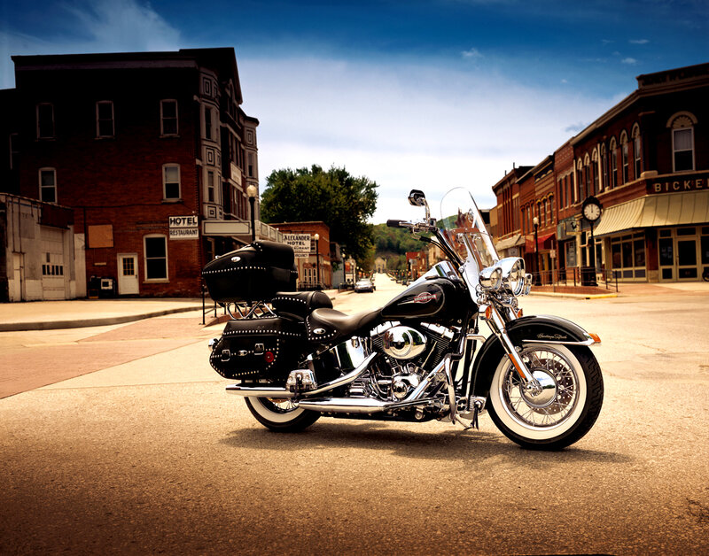 Black Harley-davidson Motorcycle — Serene