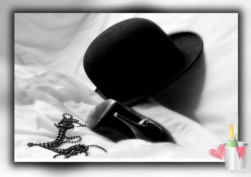 black hat and high heels