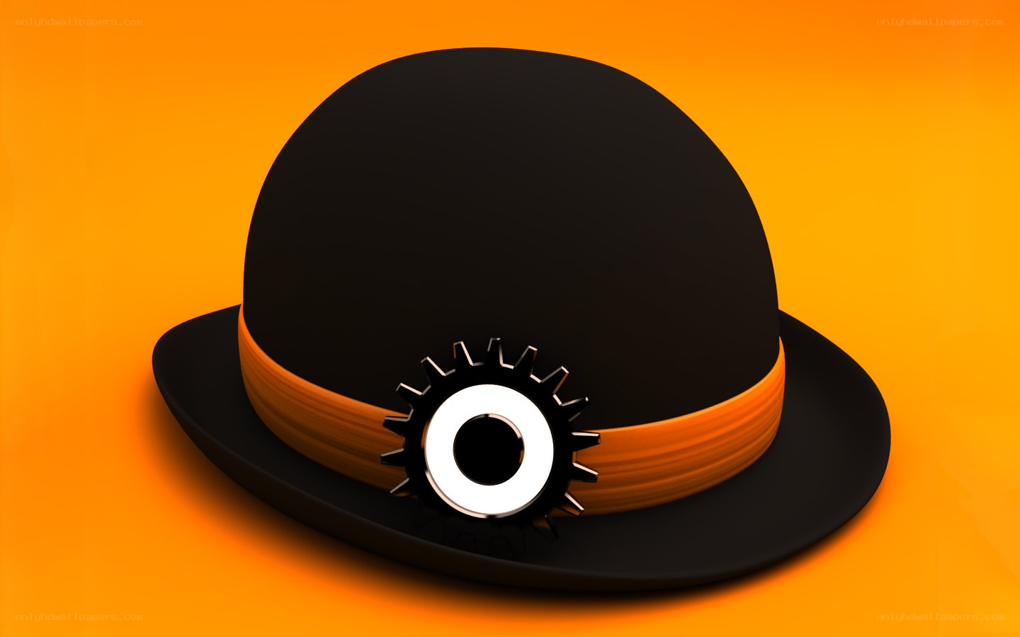 black hat with gear decoration