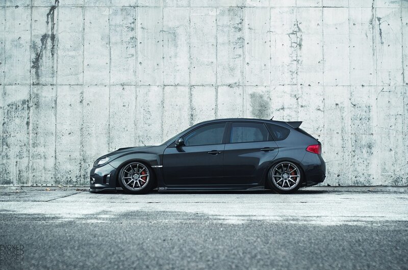 Black Hatchback Car — Gray, Dramatic, Photograph