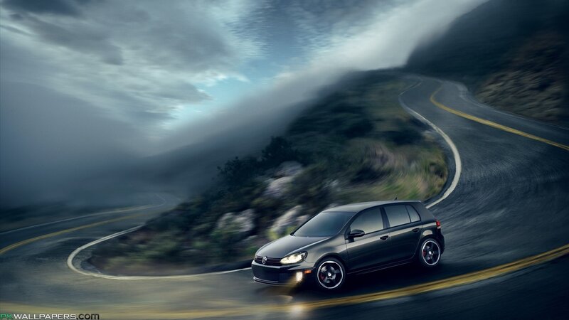 Black Hatchback Car — Gray, Dramatic