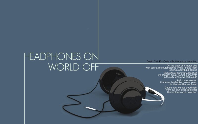 Black Headphones — Blue