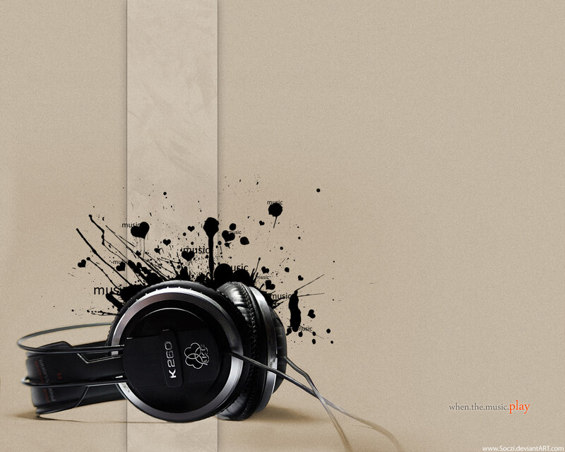 Black Headphones on Beige