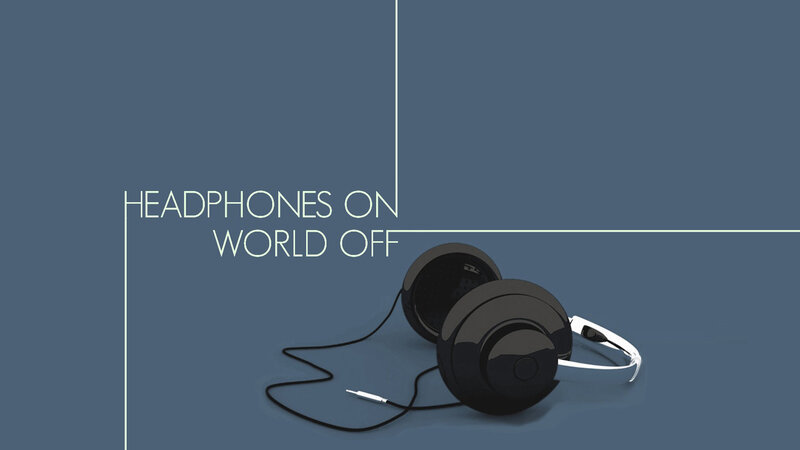 Black Headphones on Blue — Minimalist