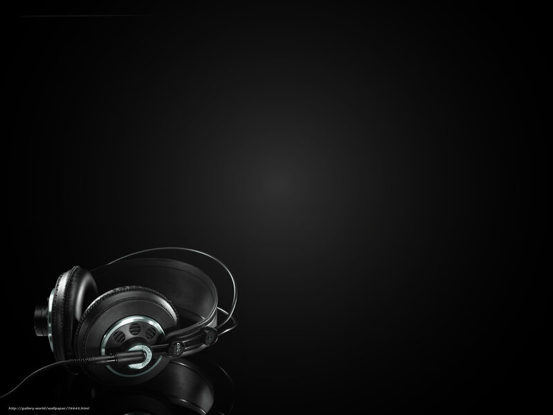 black headphones on dark background