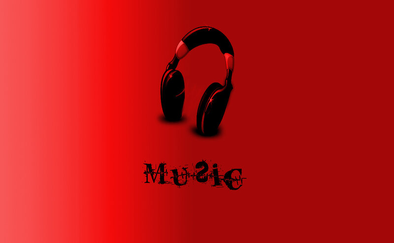 Black Headphones on Red