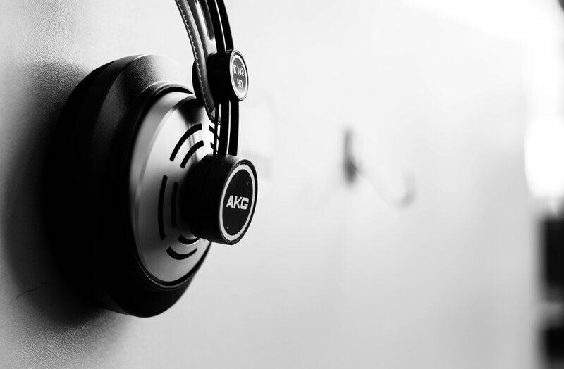 Black Headphones on Wall