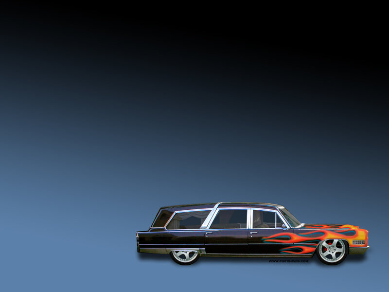 Black Hearse with Flames