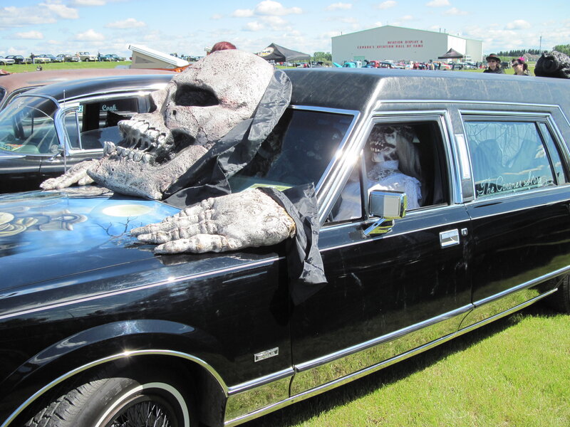 Black Hearse with Skeleton