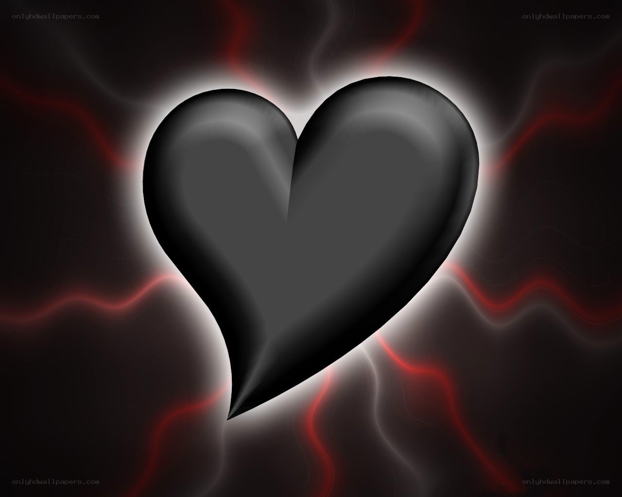 black heart with red energy