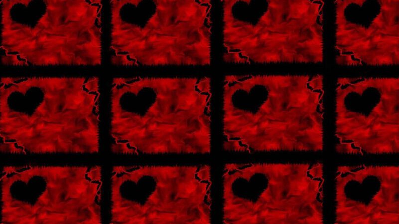 Black Hearts on Red