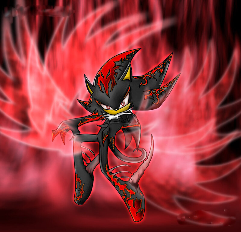 Black Hedgehog Character — Red, Dramatic
